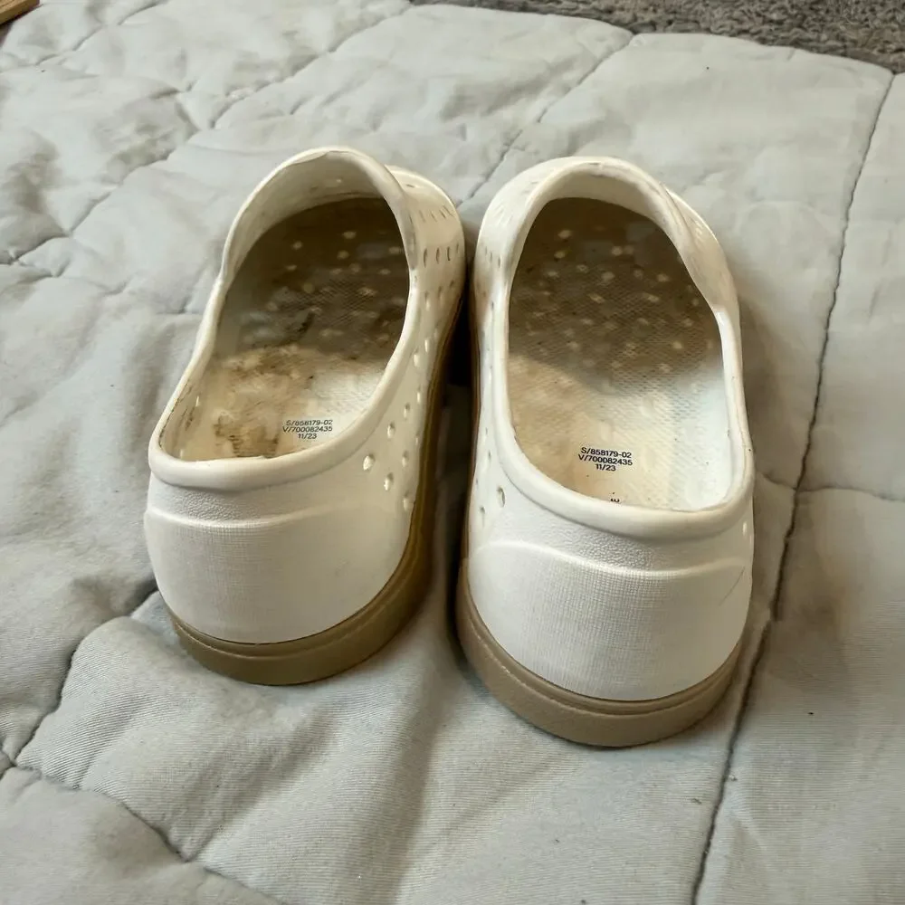 OId Navy White Perforated Rubber Water Shoes Slip Oh Sandals Little Kid 10 READ